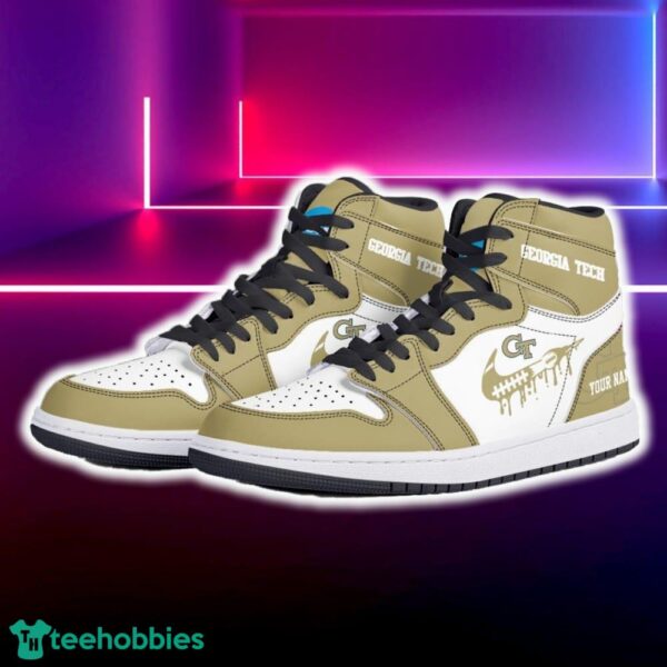 Georgia Tech Yellow Jackets Air Jordan Hightop Shoes New Custom Name For Fans Gift Sneaker - Georgia Tech Yellow Jackets Air Jordan Hightop Shoes Photo 5