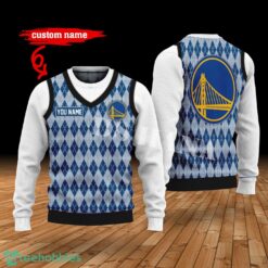Golden State Warriors Custom Name New Style Sweater Golden State Warriors Ghile Style 3D Print Christmas Sweater Product Photo 1