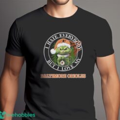 Green Cat With Santa Hat I Hate Everybody But I Love Baltimore Orioles Christmas T-shirt - Men Black T-Shirt