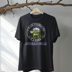Green Cat With Santa Hat I Hate Everybody But I Love Buffalo Bills Christmas T-shirt - Black T-Shirt