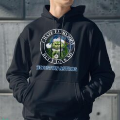 Green Cat With Santa Hat I Hate Everybody But I Love Houston Astros Christmas T-shirt - Men Black Hoodie
