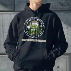 Green Cat With Santa Hat I Hate Everybody But I Love New Orleans Saints Christmas T-shirt - Men Black Hoodie