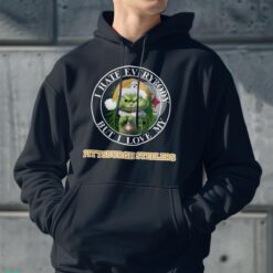 Green Cat With Santa Hat I Hate Everybody But I Love Pittsburgh Steelers Christmas T-shirt - Men Black Hoodie