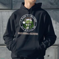 Green Cat With Santa Hat I Hate Everybody But I Love San Diego Padres Christmas T-shirt - Men Black Hoodie