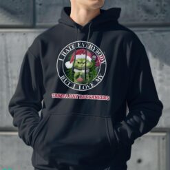 Green Cat With Santa Hat I Hate Everybody But I Love Tampa Bay Buccaneers Christmas T-shirt - Men Black Hoodie