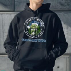 Green Cat With Santa Hat I Hate Everybody But I Love Tampa Bay Rays Christmas T-shirt - Men Black Hoodie