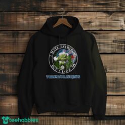 Green Cat With Santa Hat I Hate Everybody But I Love Toronto Blue Jays Christmas T-shirt - Black Hoodie