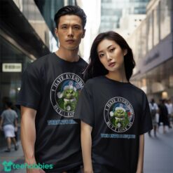 Green Cat With Santa Hat I Hate Everybody But I Love Toronto Blue Jays Christmas T-shirt - Black Couple White T-Shirt