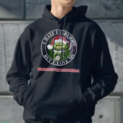 Green Cat With Santa Hat I Hate Everybody But I Love Washington Nationals Christmas T-shirt - Men Black Hoodie