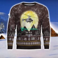 H-43 Huskie H43 3D Aircraft Moonlight Ugly Christmas Sweater Special Gift For Christmas Holiday Product Photo 2