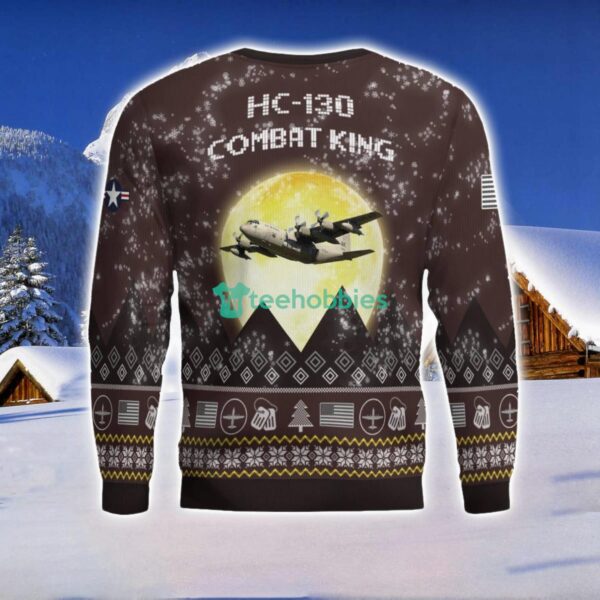 HC-130 Combat King HC130 3D Aircraft Moonlight Ugly Christmas Sweater Special Gift For Christmas Holiday Product Photo 2