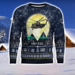 HH-53C Super Jolly Green Giant HH53C 3D Aircraft Moonlight Ugly Christmas Sweater Veteran Christmas Sweater Product Photo 2