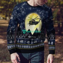 HH-53C Super Jolly Green Giant HH53C 3D Aircraft Moonlight Ugly Christmas Sweater Veteran Christmas Sweater Product Photo 4