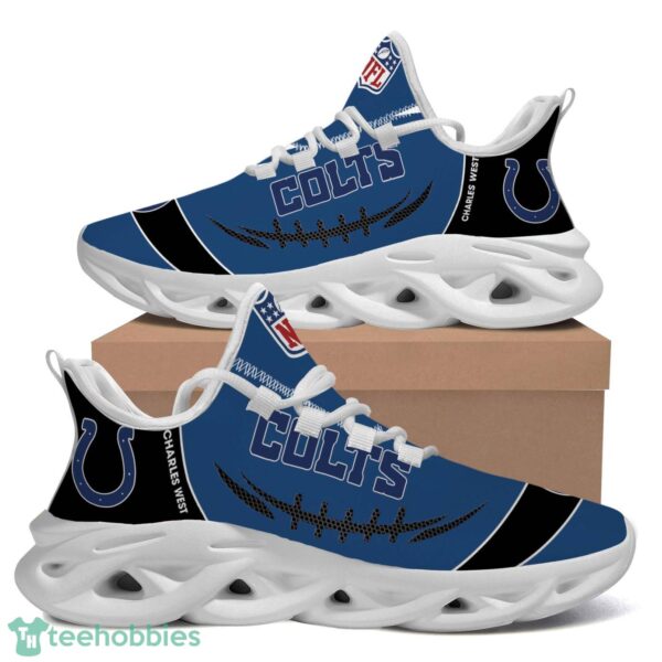 Indianapolis Colts Personalized Name NFL Max Soul Shoes Product Photo 2
