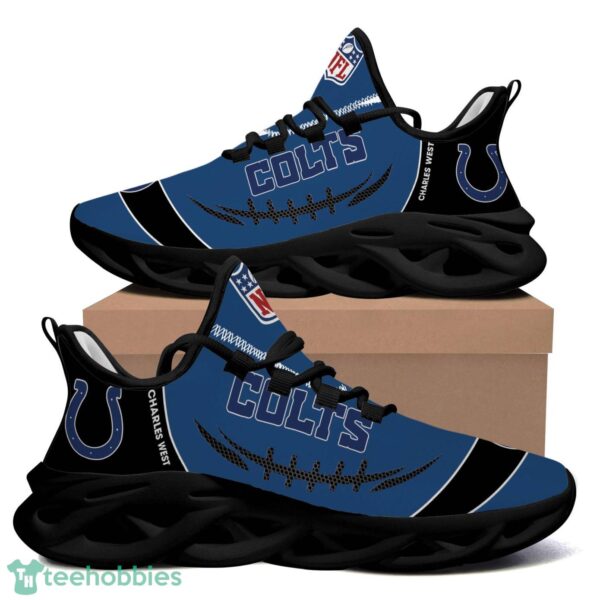 Indianapolis Colts Personalized Name NFL Max Soul Shoes Product Photo 1