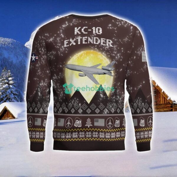 KC-10 Extender KC10 3D Aircraft Moonlight Ugly Christmas Sweater Special Gift For Christmas Holiday Product Photo 2