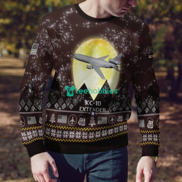KC-10 Extender KC10 3D Aircraft Moonlight Ugly Christmas Sweater Special Gift For Christmas Holiday Product Photo 3
