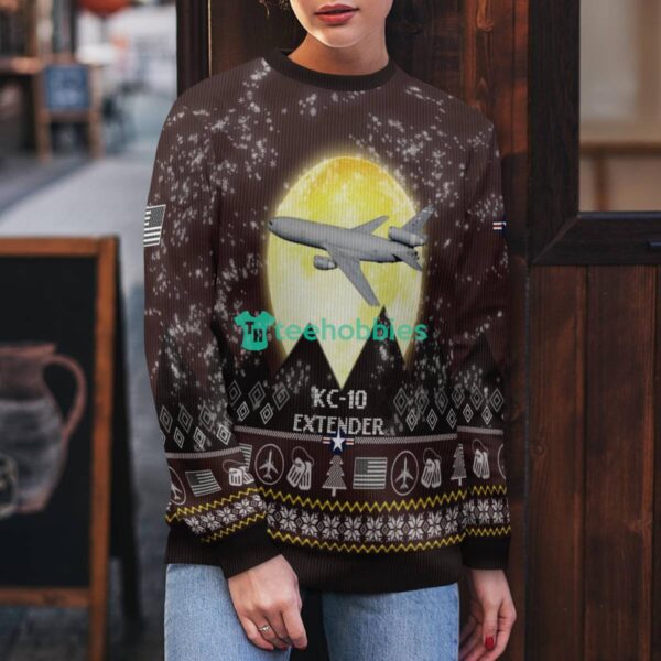 KC-10 Extender KC10 3D Aircraft Moonlight Ugly Christmas Sweater Special Gift For Christmas Holiday Product Photo 4