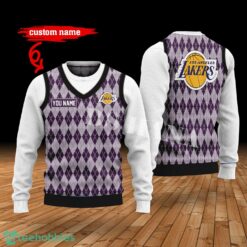 Los Angeles Lakers Custom Name New Style Sweater Los Angeles Lakers Ghile Style 3D Print Christmas Sweater Product Photo 1