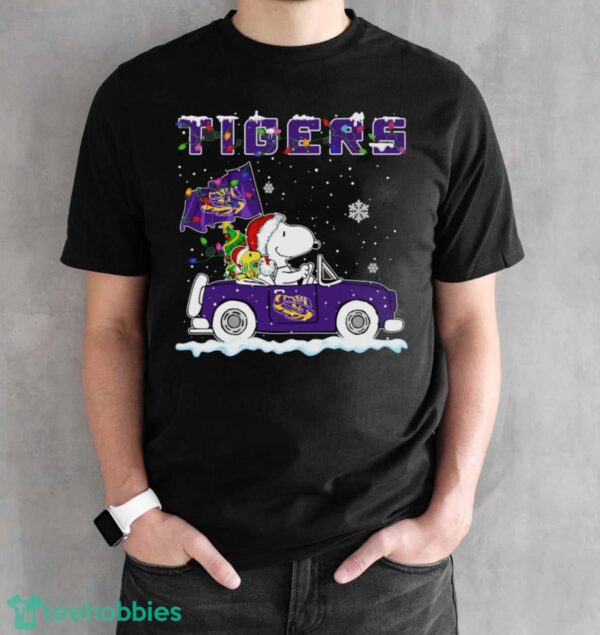LSU Tigers Snoopy And Woodstock Driving Car Cute Snoopy Limited Edition Shirt - Black Unisex T-Shirt