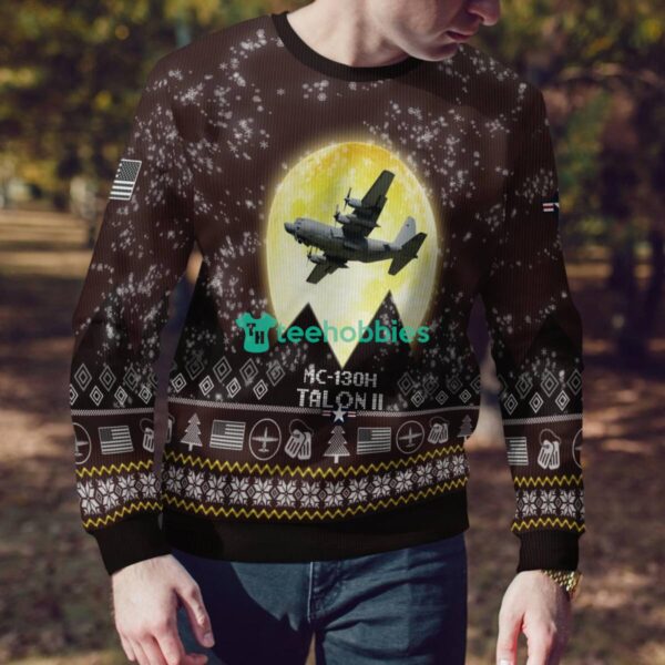 MC-130 Combat Talon II MC130E MC130J MC130H 3D Aircraft Moonlight Ugly Christmas Sweater Special Gift For Christmas Holiday Product Photo 4