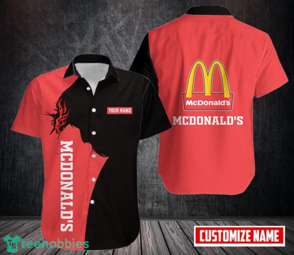 McDonald's Button Shirt Custom Name 3D Printed Hawaii Shirt Product Photo 1