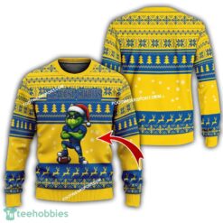 McNeese State Cowboys Player Grinch Ugly Xmas 3D Sweater Gift Holidays - Custom Number - NCAA2 McNeese State Cowboys New Grinch Ugly Christmas Sweater Photo 1