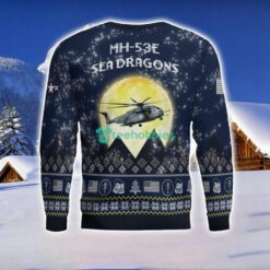 MH-53E Sea Dragons MH53E 3D Aircraft Moonlight Ugly Christmas Sweater Veteran Christmas Sweater Product Photo 2