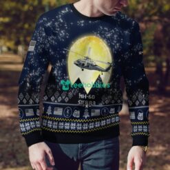 MH-60 Sierra MH60 3D Aircraft Moonlight Ugly Christmas Sweater Veteran Christmas Sweater Product Photo 4
