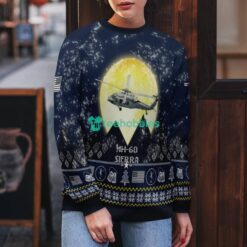 MH-60 Sierra MH60 3D Aircraft Moonlight Ugly Christmas Sweater Veteran Christmas Sweater Product Photo 5