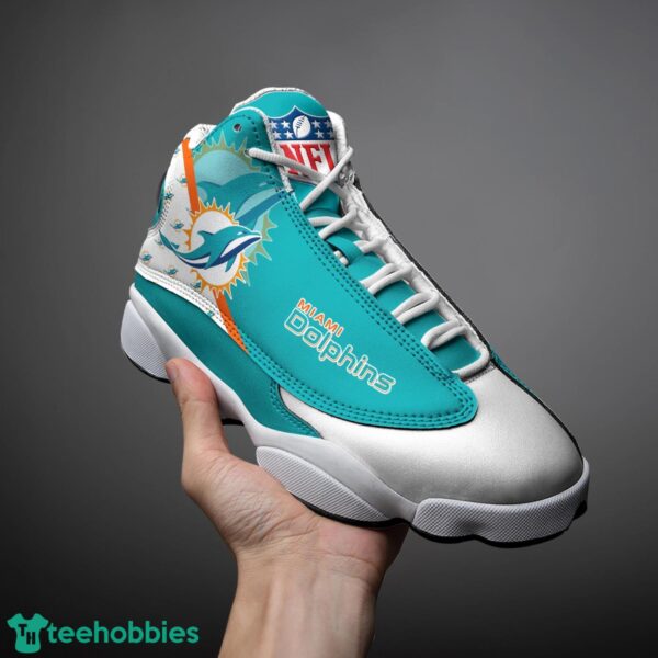 Miami Dolphins Air Jordan 13 Shoes Custom Name Sport Team Shoes Product Photo 2