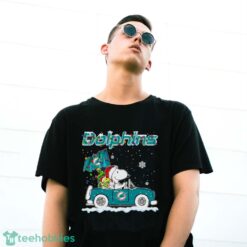 Miami Dolphins Snoopy And Woodstock Driving Car Cute Snoopy Limited Edition Shirt - G500 Gildan T-Shirt