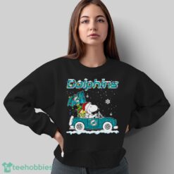 Miami Dolphins Snoopy And Woodstock Driving Car Cute Snoopy Limited Edition Shirt - Sweatshirt