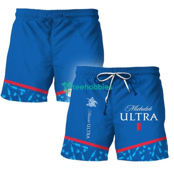 Michelob Ultra Bottle Pattern Hawaiian Short Summer For Men Product Photo 1