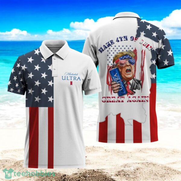 Michelob Ultra Donald Trump Independence Day Polo Shirt New Gift Fashion Product Photo 1