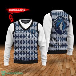 Minnesota Timberwolves Custom Name New Style Sweater Minnesota Timberwolves Ghile Style 3D Print Christmas Sweater Product Photo 1