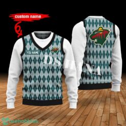 Minnesota Wild Custom Name New Style Sweater Minnesota Wild Ghile Style 3D Print Christmas Sweater Product Photo 1