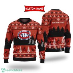 Montreal Canadiens Custom Name Merry Xmas Sweater For Montreal Canadiens Fans Sweater Product Photo 1