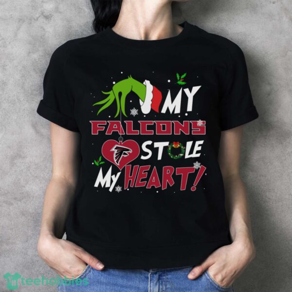 My Atlanta Falcons Stole My Heart Grinch Limited Edition Shirt - Ladies T-Shirt