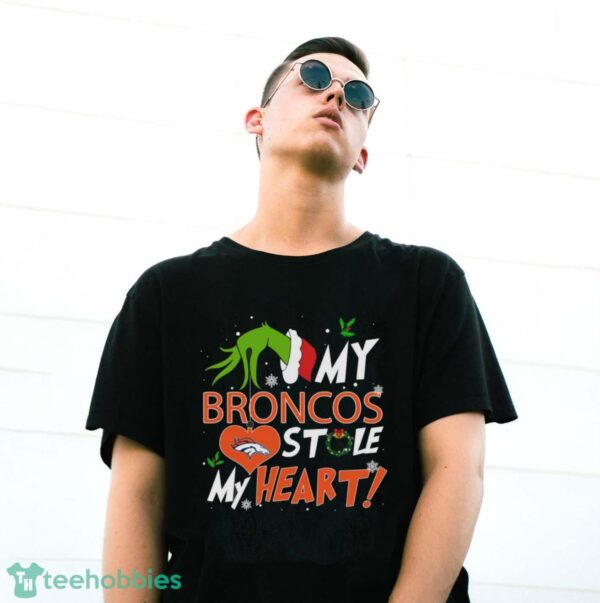 My Denver Broncos Stole My Heart Grinch Limited Edition Shirt - G500 Gildan T-Shirt