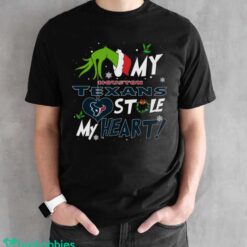 My Houston Texans Stole My Heart Grinch Limited Edition Shirt - Black Unisex T-Shirt