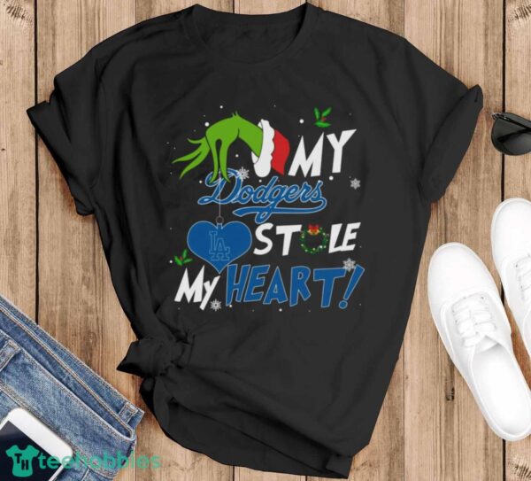 My Los Angeles Dodgers Stole My Heart Grinch Limited Edition Shirt - Black T-Shirt