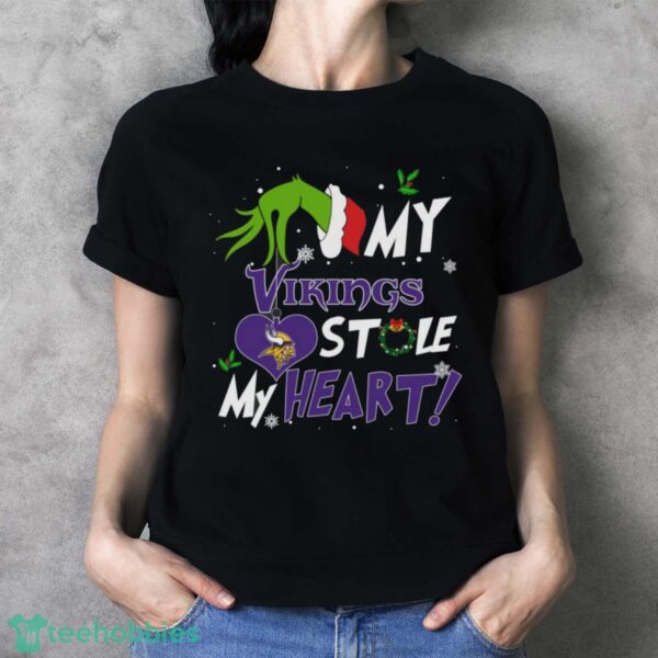 My Minnesota Vikings Stole My Heart Grinch Limited Edition Shirt - Ladies T-Shirt
