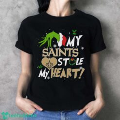 My New Orleans Saints Stole My Heart Grinch Limited Edition Shirt - Ladies T-Shirt