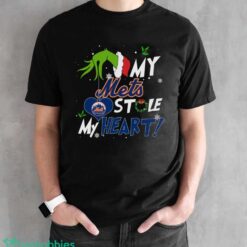 My New York Mets Stole My Heart Grinch Limited Edition Shirt - Black Unisex T-Shirt