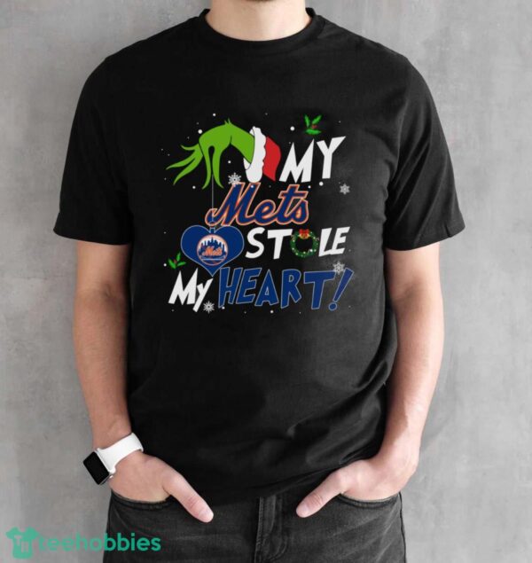 My New York Mets Stole My Heart Grinch Limited Edition Shirt - Black Unisex T-Shirt