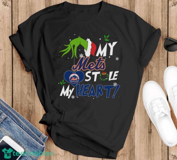 My New York Mets Stole My Heart Grinch Limited Edition Shirt - Black T-Shirt
