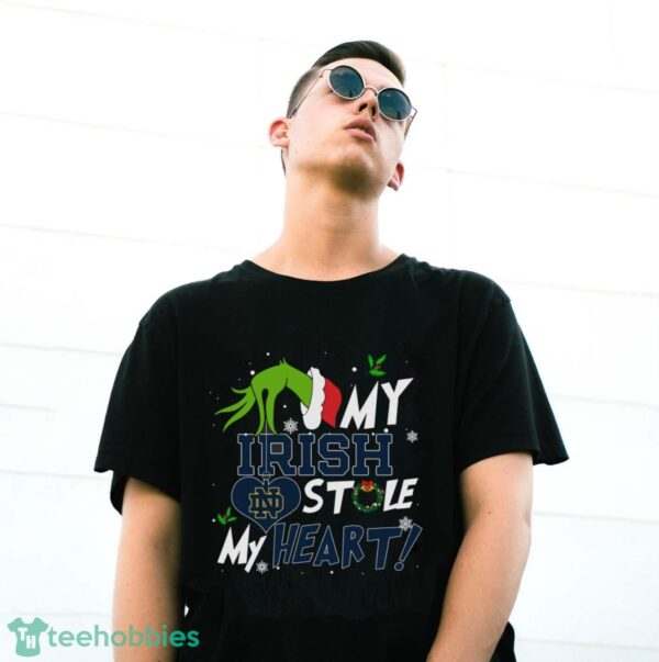 My Notre Dame Fighting Irish Stole My Heart Grinch Limited Edition Shirt - G500 Gildan T-Shirt