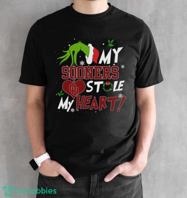 My Oklahoma Sooners Stole My Heart Grinch Limited Edition Shirt - Black Unisex T-Shirt