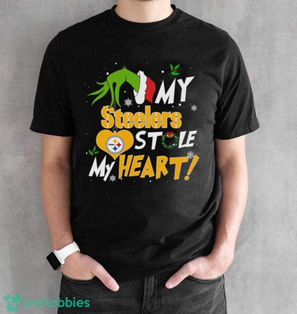 My Pittsburgh Steelers Stole My Heart Grinch Limited Edition Shirt - Black Unisex T-Shirt